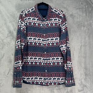 Chubbies Reversible Long Sleeve Button Down Shirt‎ Mens XL Western Pearl Snap